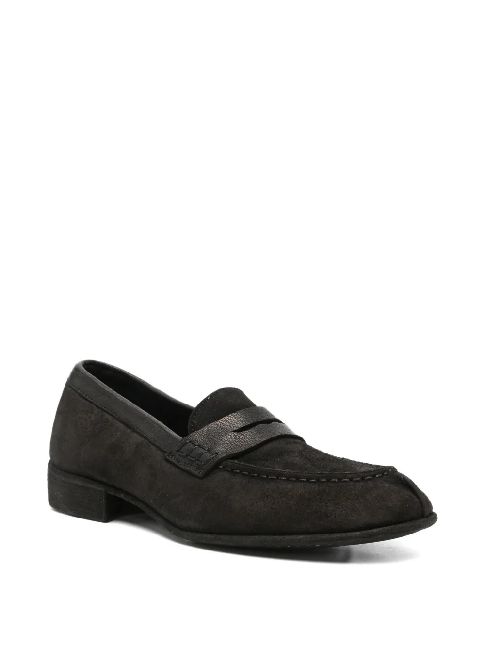 Guidi suede leather loafers Zwart