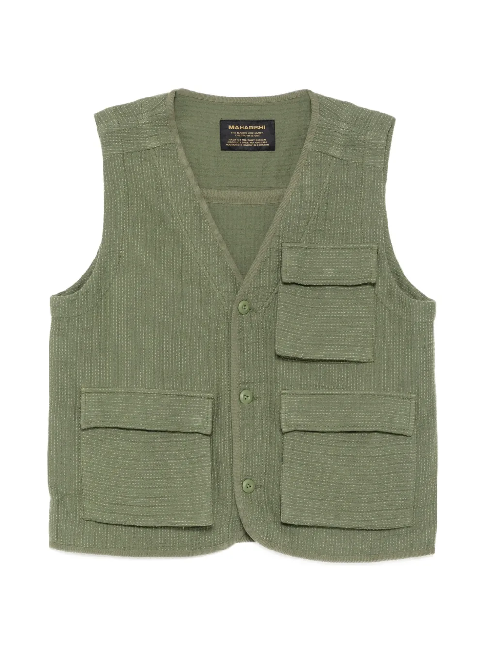 Maharishi textured multi-pocket gilets - Verde