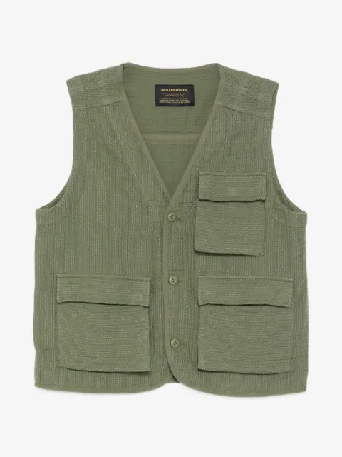 Maharishi chaleco texturizado con múltiples bolsillos