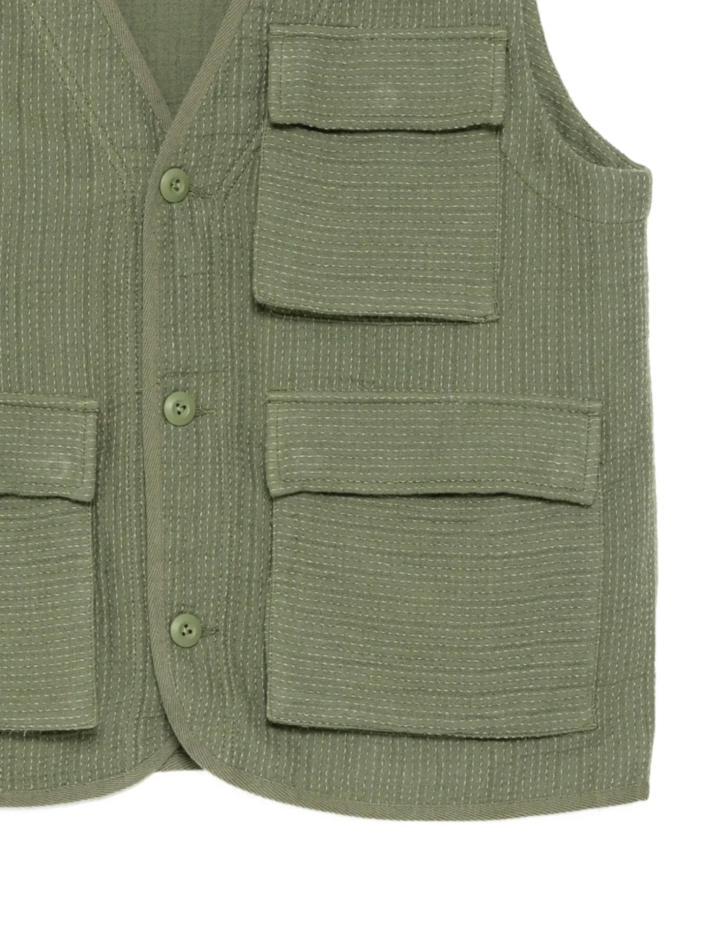 Maharishi Gilet met textuur en meerdere zakken Groen