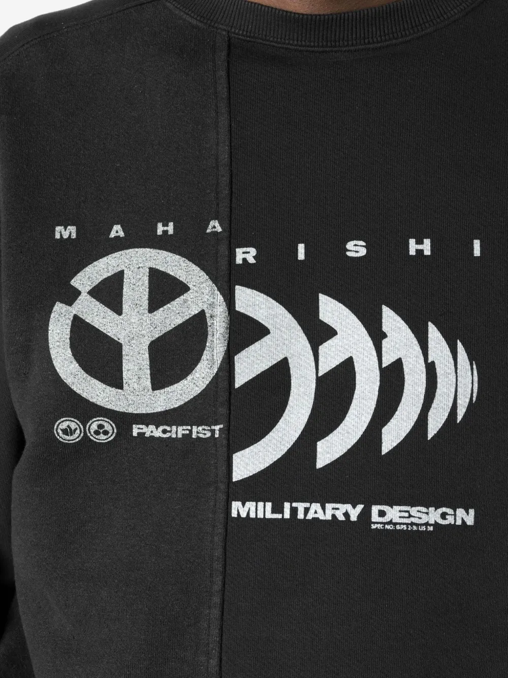 Maharishi Maha trui met vlakken en logoprint Zwart