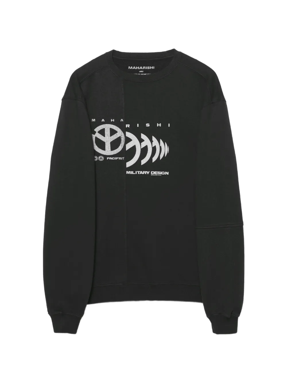 Maharishi Maha logo-print panelled sweater - Nero