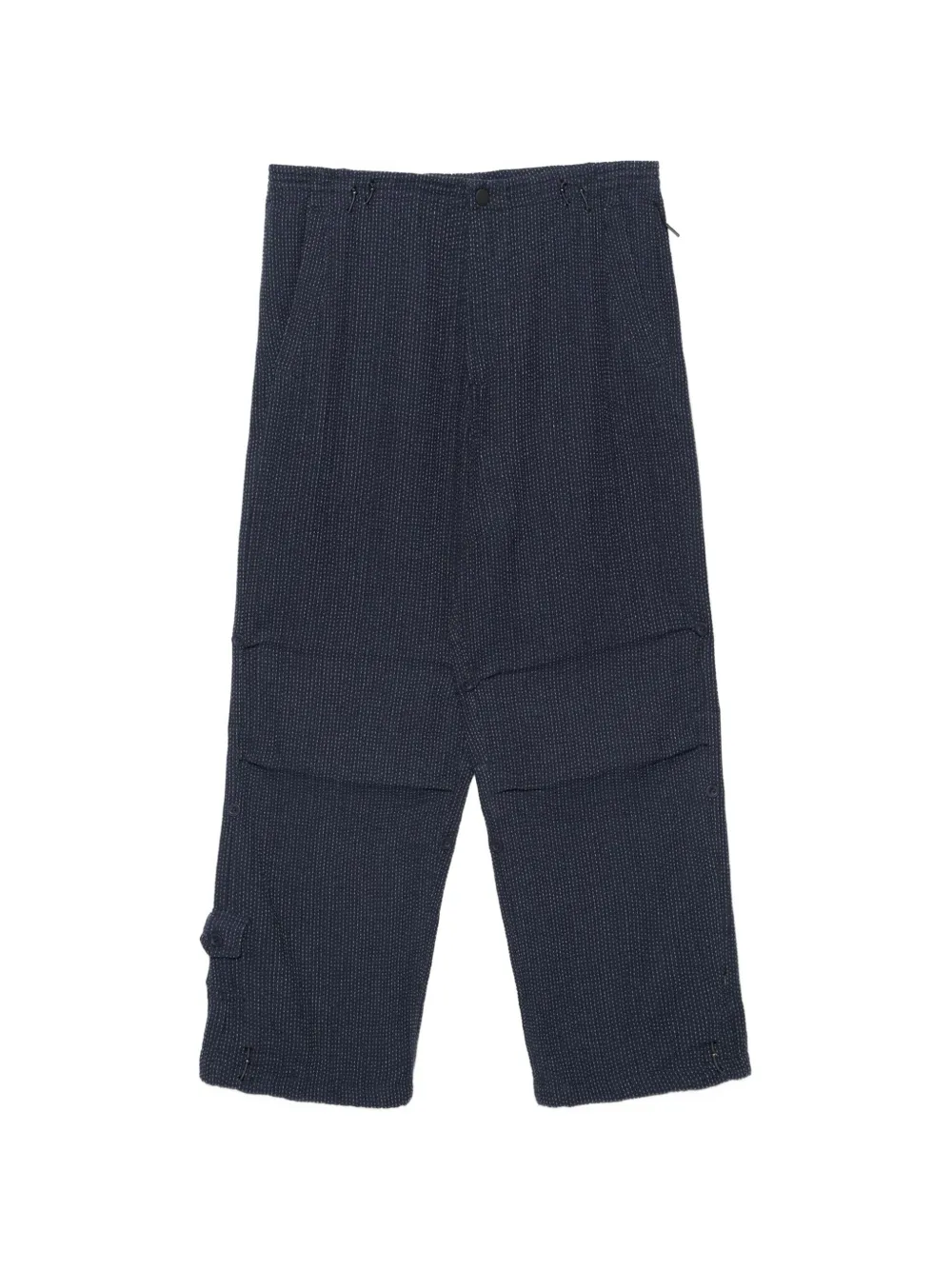 Maharishi Sashiko-stitched drawstring trousers - Blu