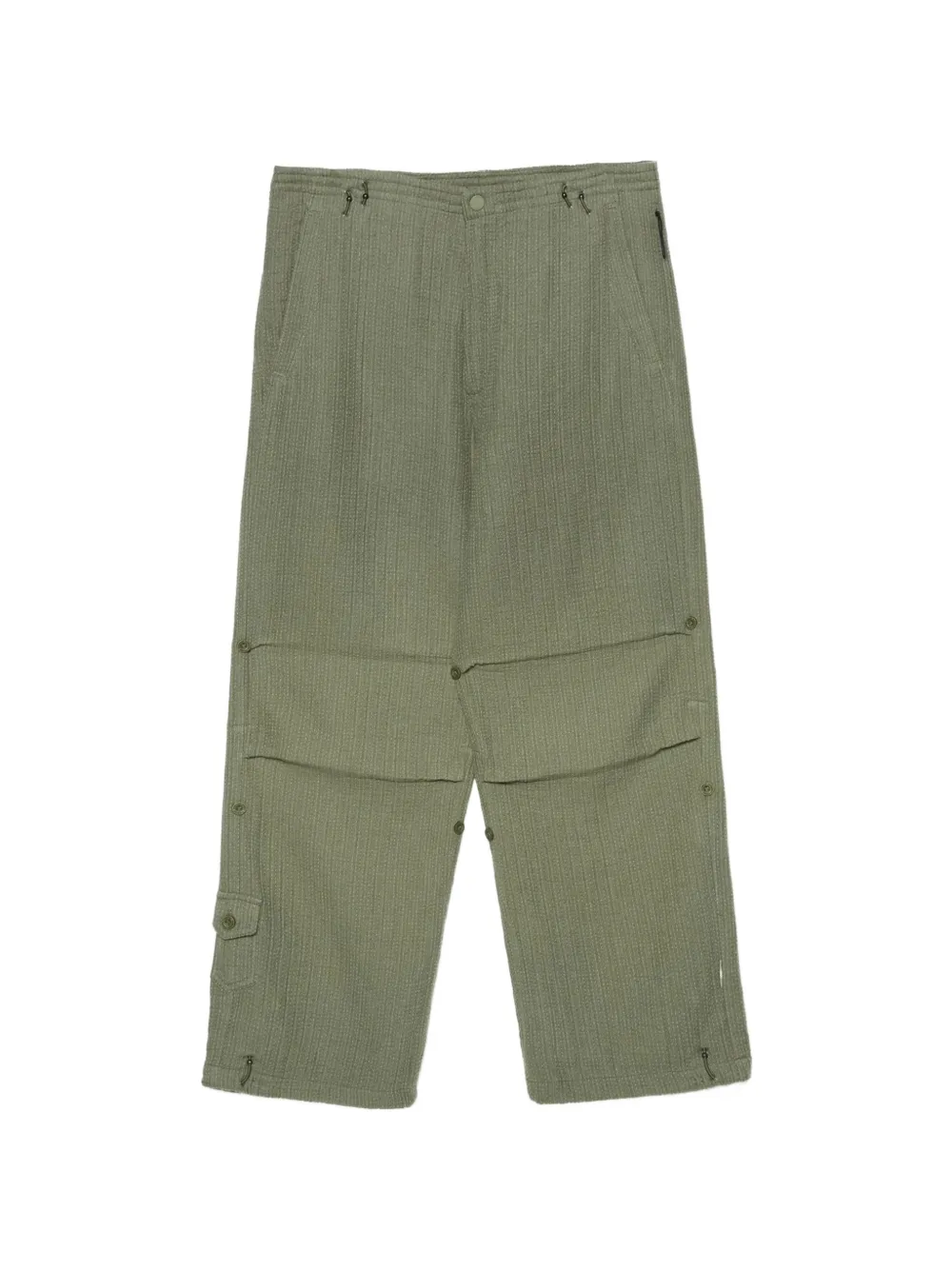 Maharishi Sashiko-stitched wide-leg trousers - Verde