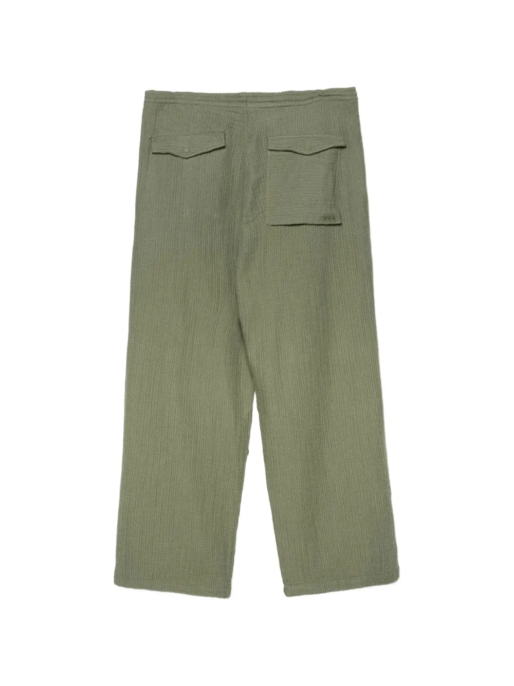 Maharishi Sashiko broek met wijde pijpen Groen