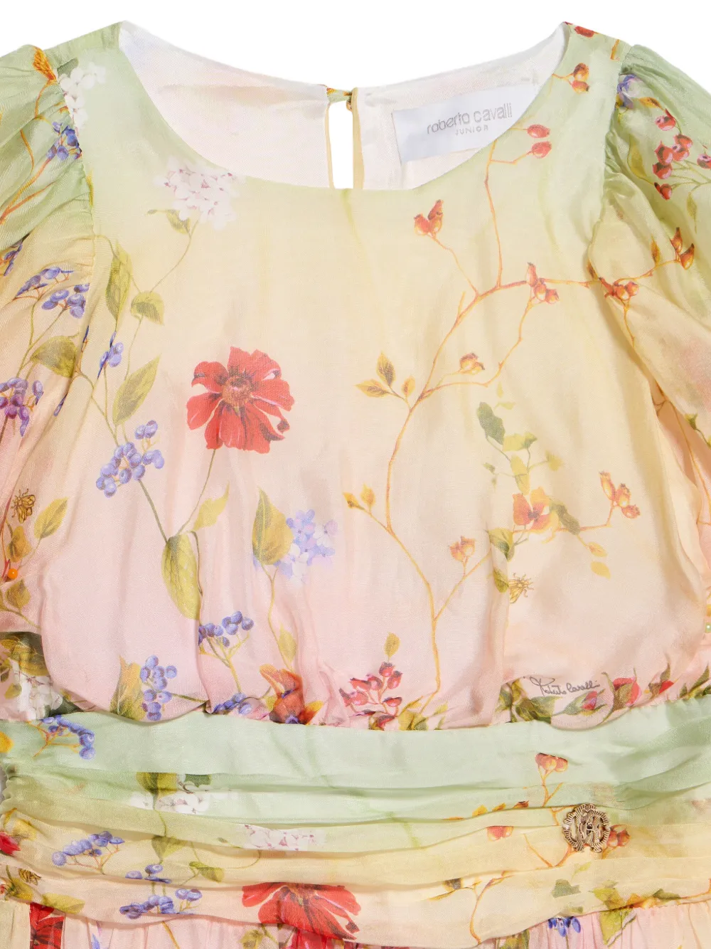 Roberto Cavalli Junior Miami jurk met bloemenprint Beige