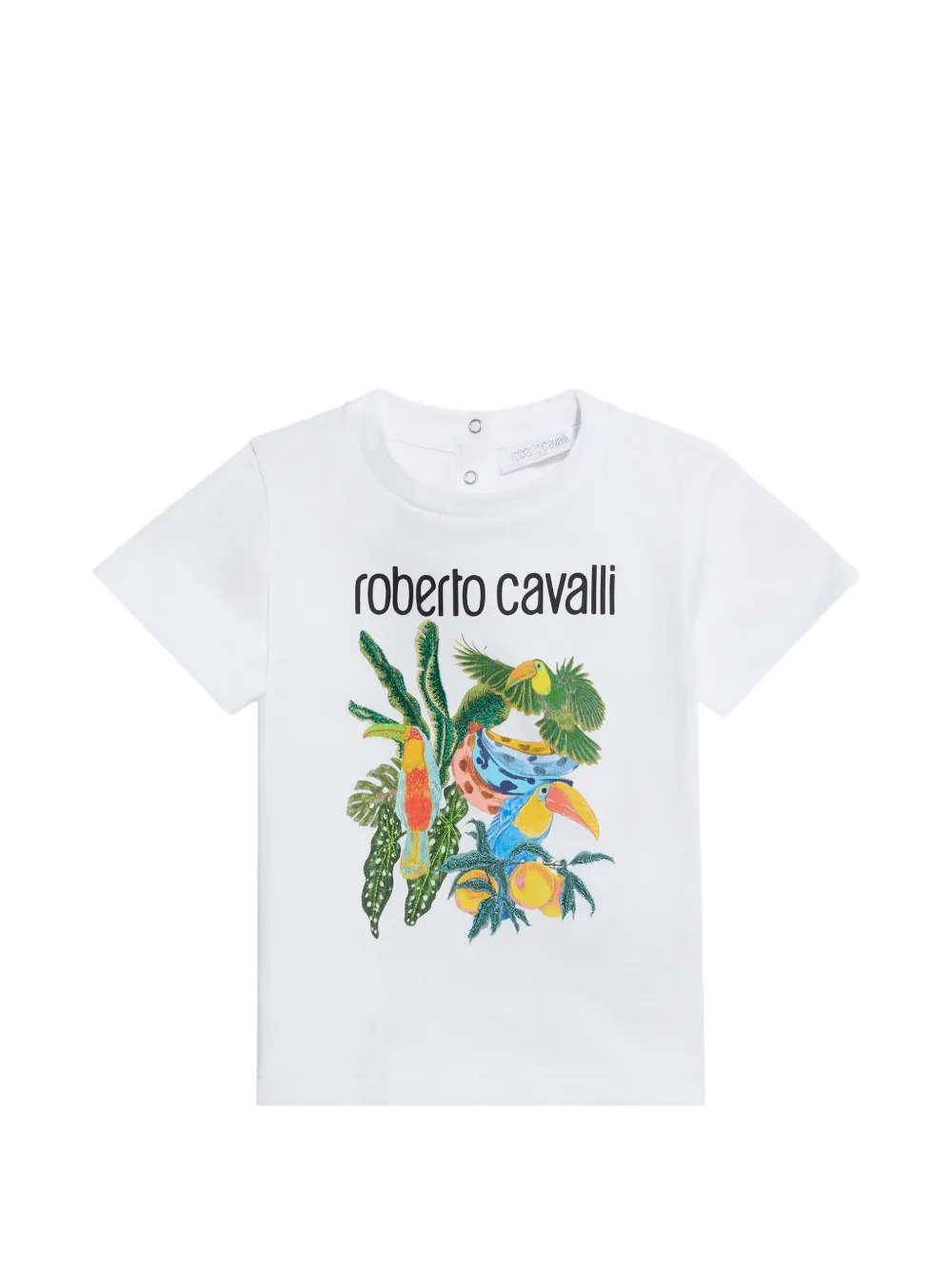 Roberto Cavalli Junior tropical-print T-shirt - Bianco