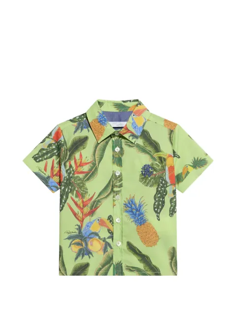 Roberto Cavalli Junior Tropicana-print monogram shirt