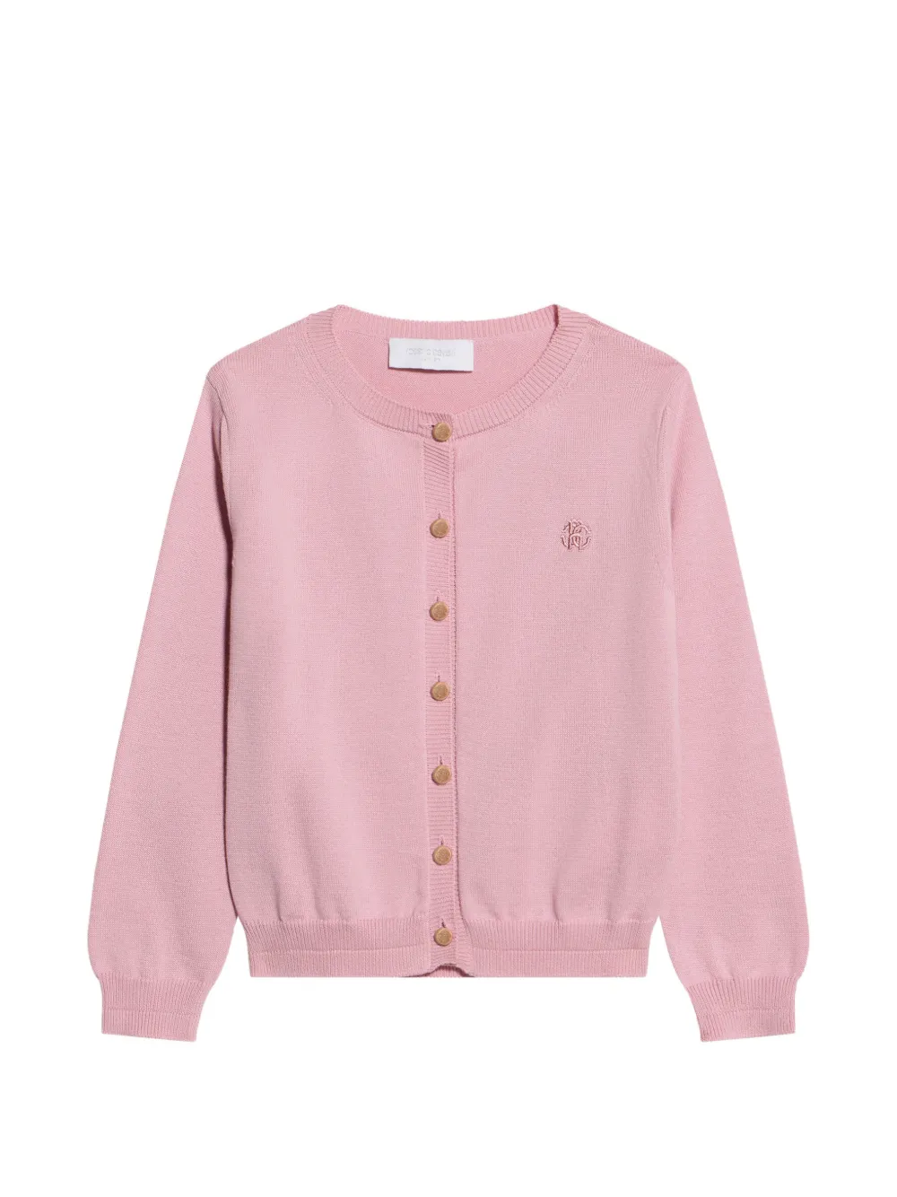 Roberto Cavalli Junior logo-embroidered cardigan - Rosa