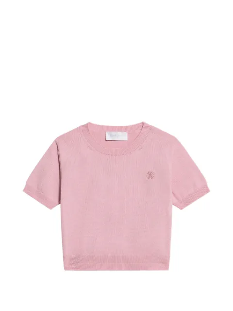Roberto Cavalli Junior logo-embroidered short-sleeve sweater