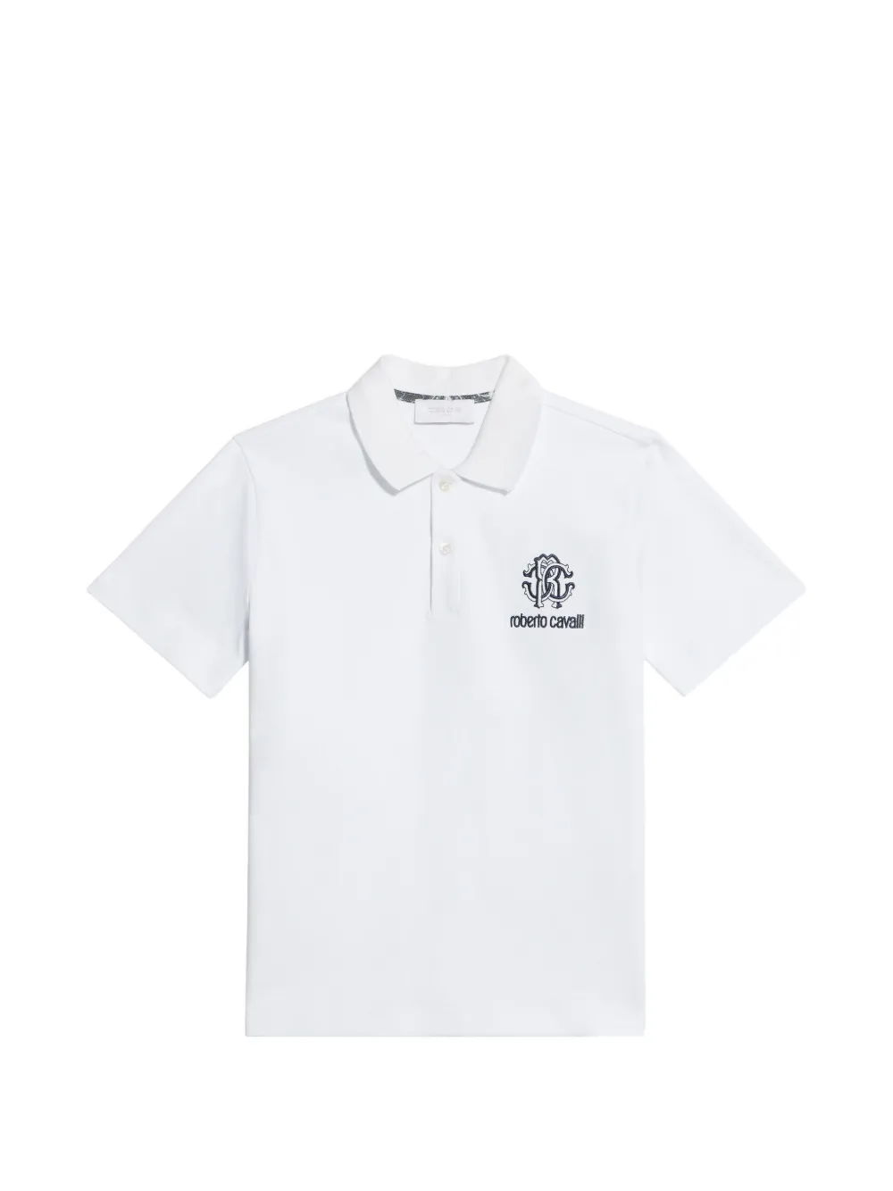 Roberto Cavalli Junior logo-embroidered polo shirt - Bianco