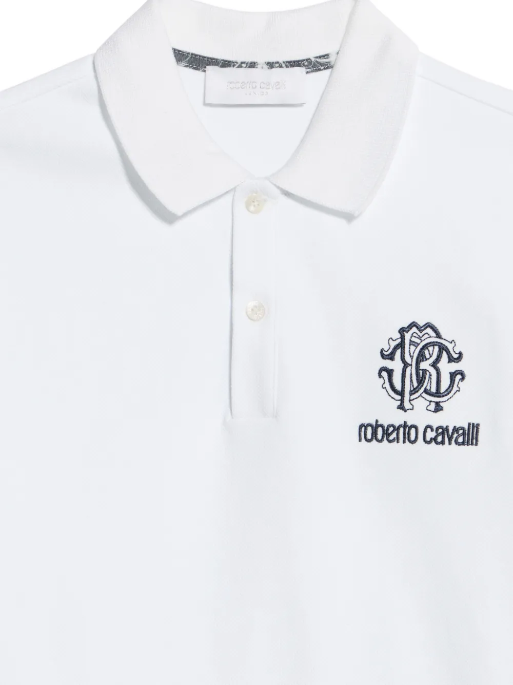 Roberto Cavalli Junior Poloshirt met geborduurd logo Wit