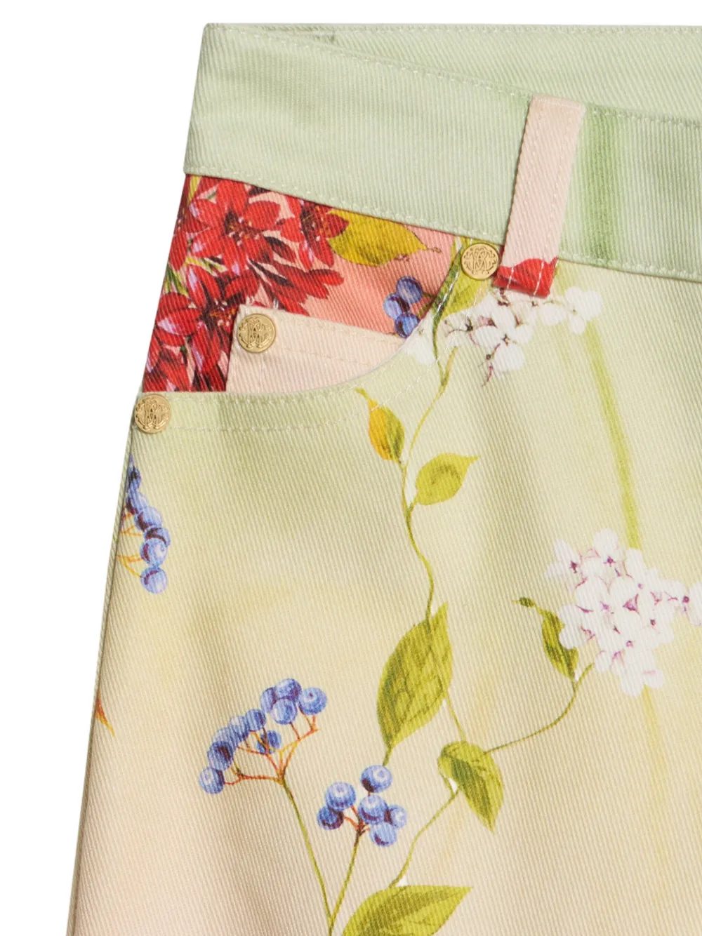 Roberto Cavalli Junior Miami broek met bloemenprint Beige