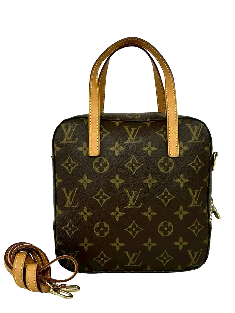 Pre-owned Louis Vuitton 2002 Monogram Spontini Satchel In Brown