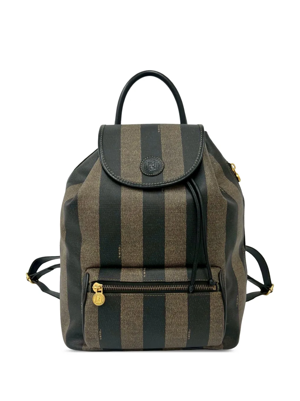 Fendi Pre-Owned 20th Century Pequin Coated Canvas Drawstring backpack - Brown