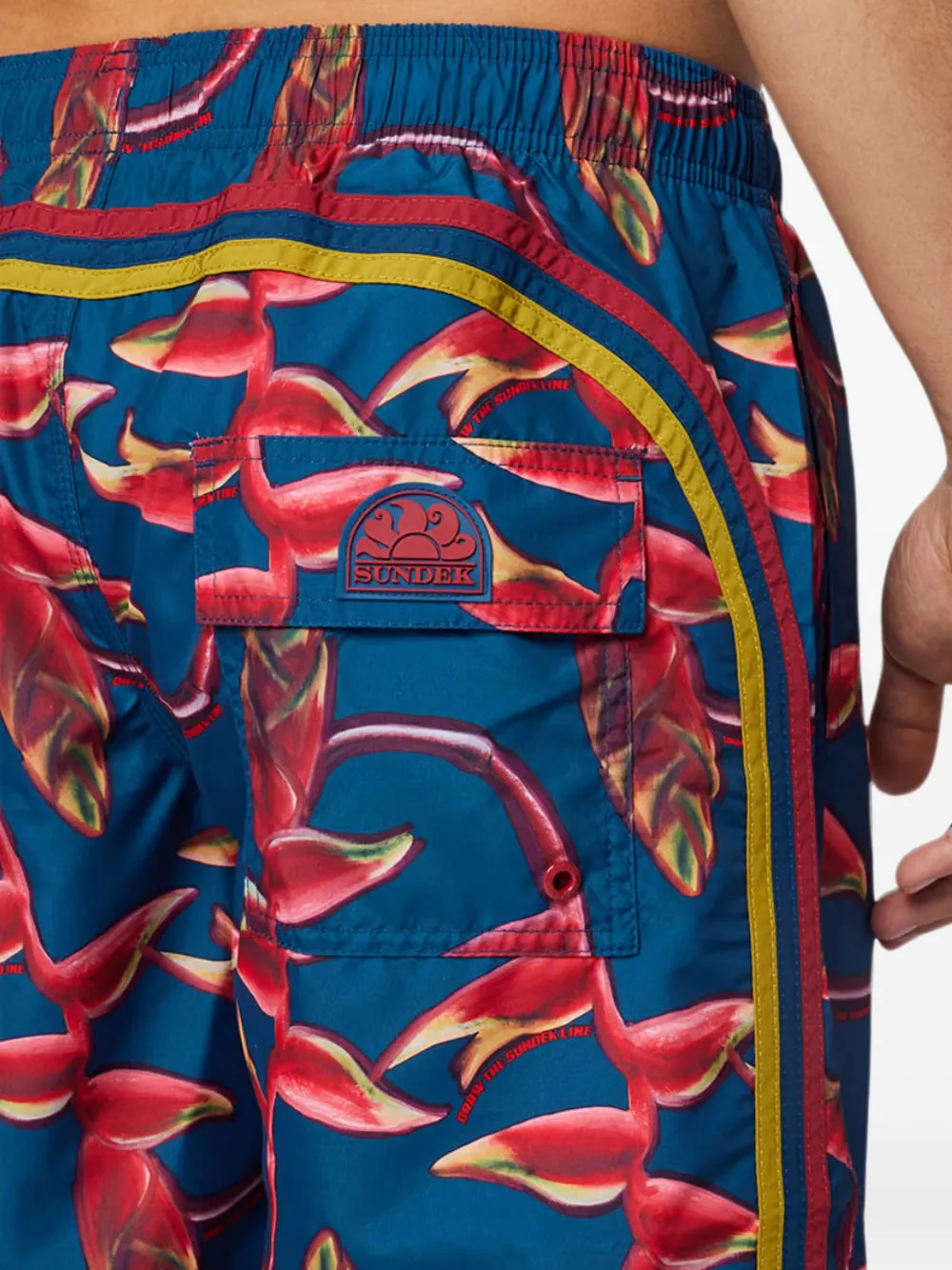 Sundek Zwembroek met bloemenprint Blauw
