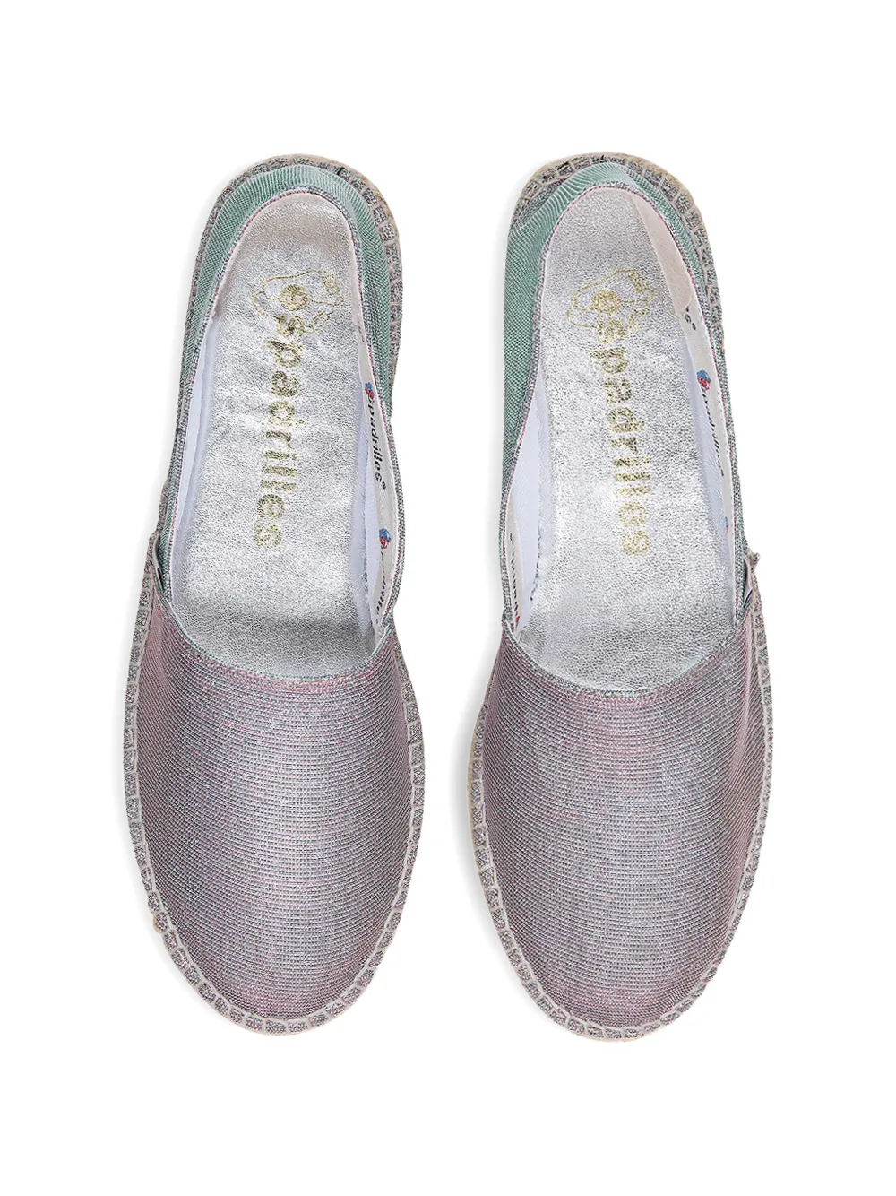 Espadrilles Dommy met plateauzool en glitter Roze