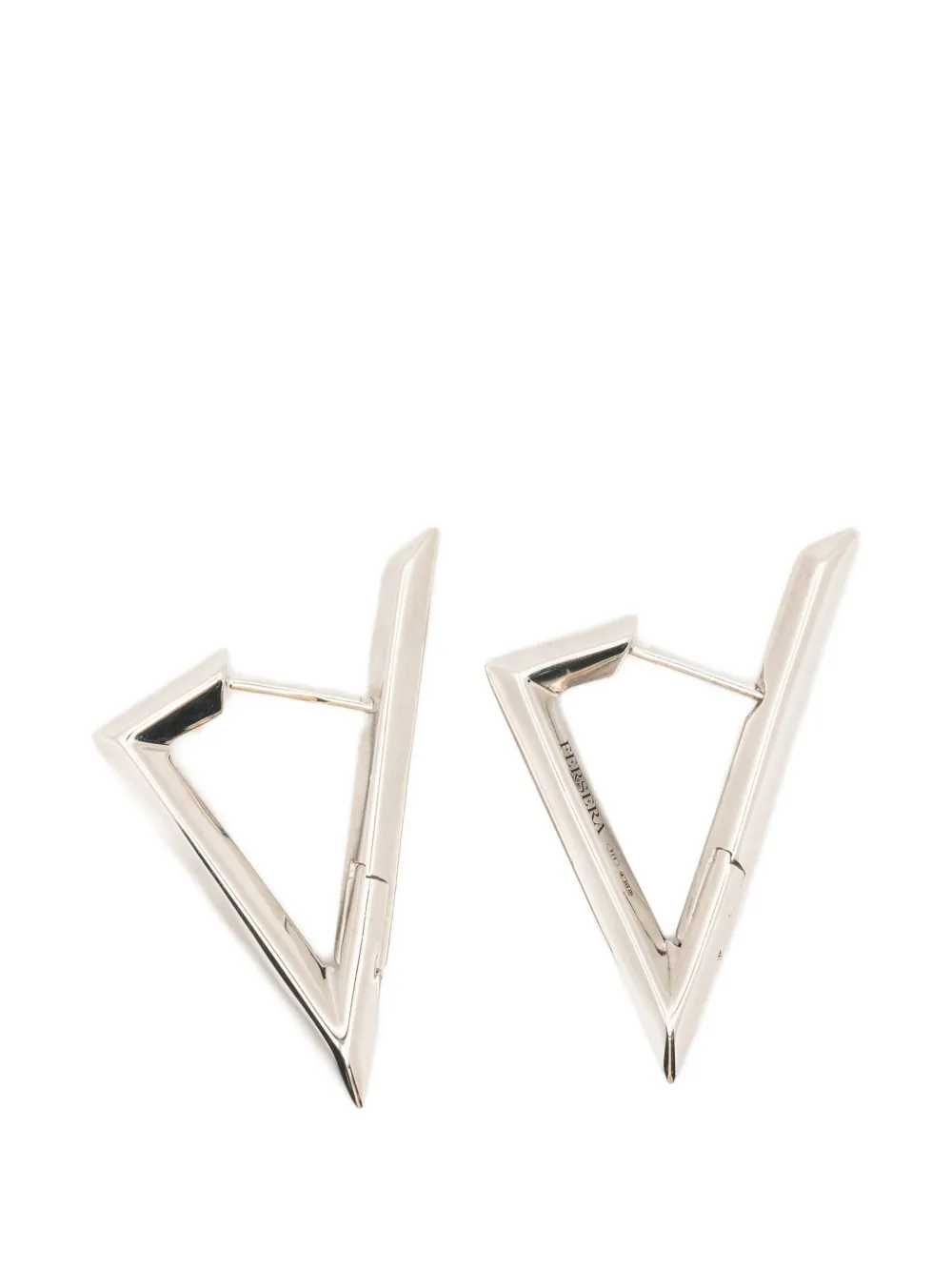 FERSERA Sculptura triangle hoop earrings - Argento