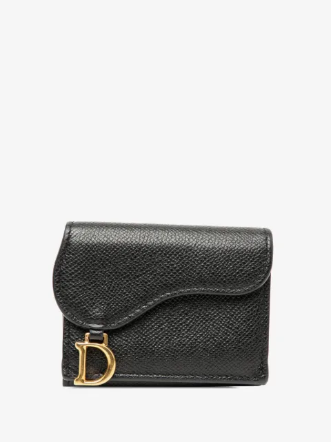 Christian Dior Pre-Owned 2020-2026 Grained Calfskin Saddle Trifold Wallet small wallets