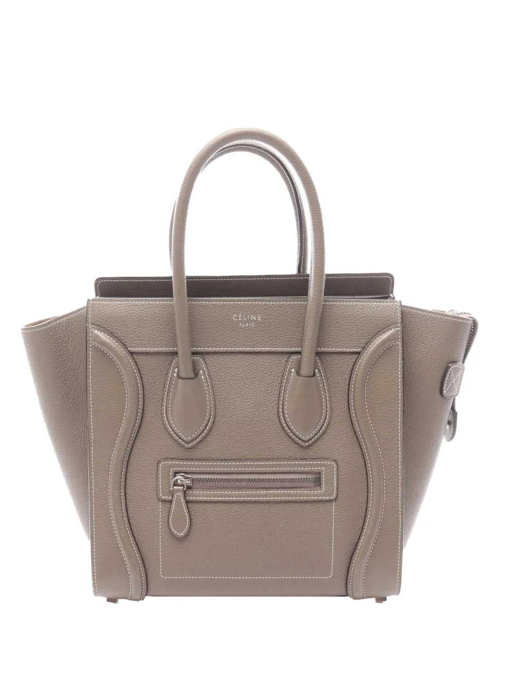 Celine Pre-Owned 2010-2026 Micro Leather Luggage tote bag - Marrone