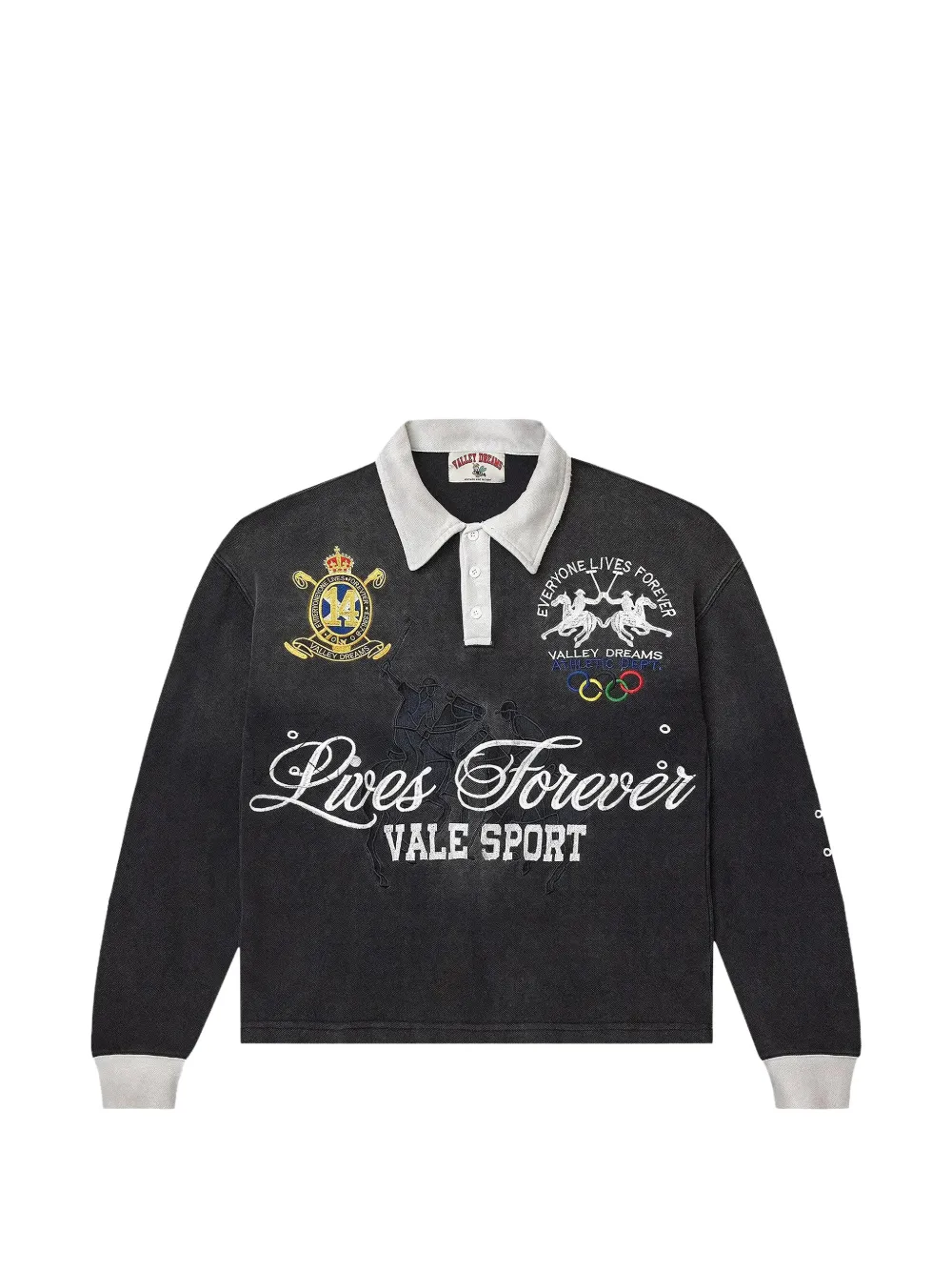 Vale Polo Rock Rugby a maniche lunghe - Nero