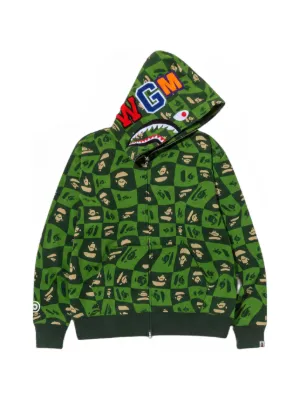 A BATHING APE® Abc Camo Separate Shark full-zip Hoodie | Green
