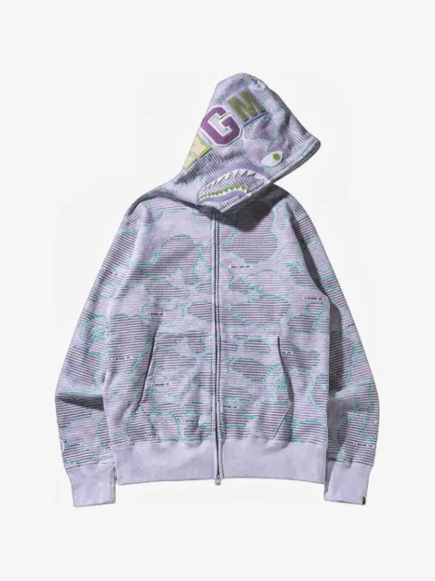 A BATHING APE® Text Code Camo Shark hoodie