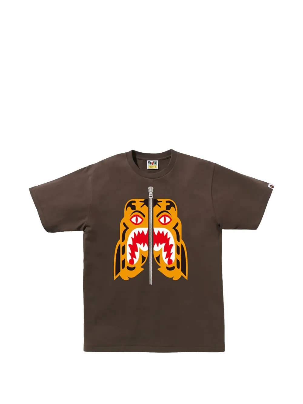 A BATHING APE T-shirt met tijgerprint Bruin
