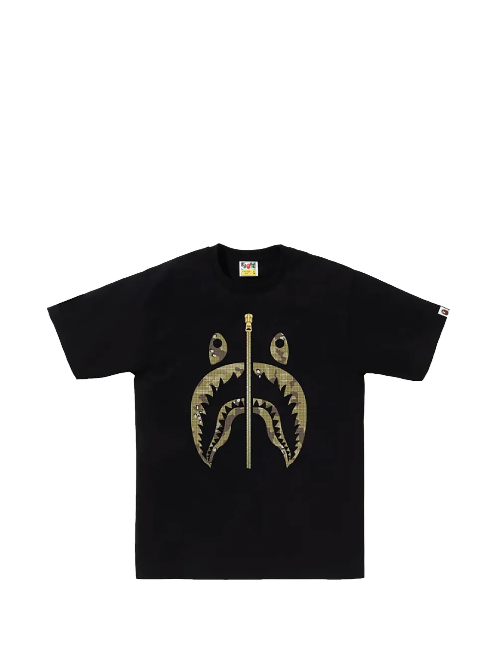 A BATHING APE Bitmap Shark T-shirt Zwart