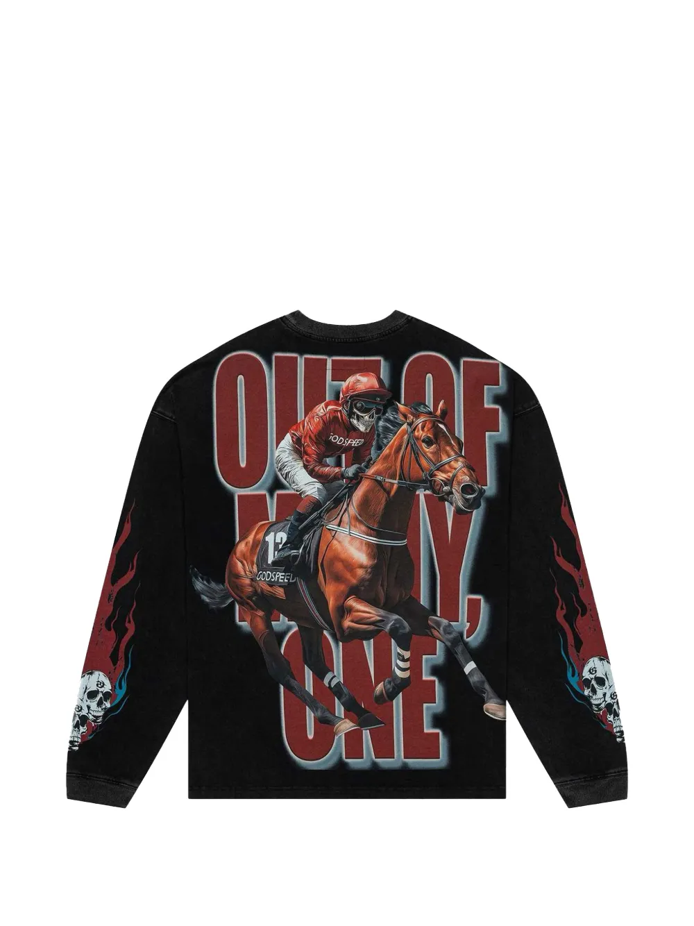 GODSPEED Thoroughbred T-shirt met print Zwart