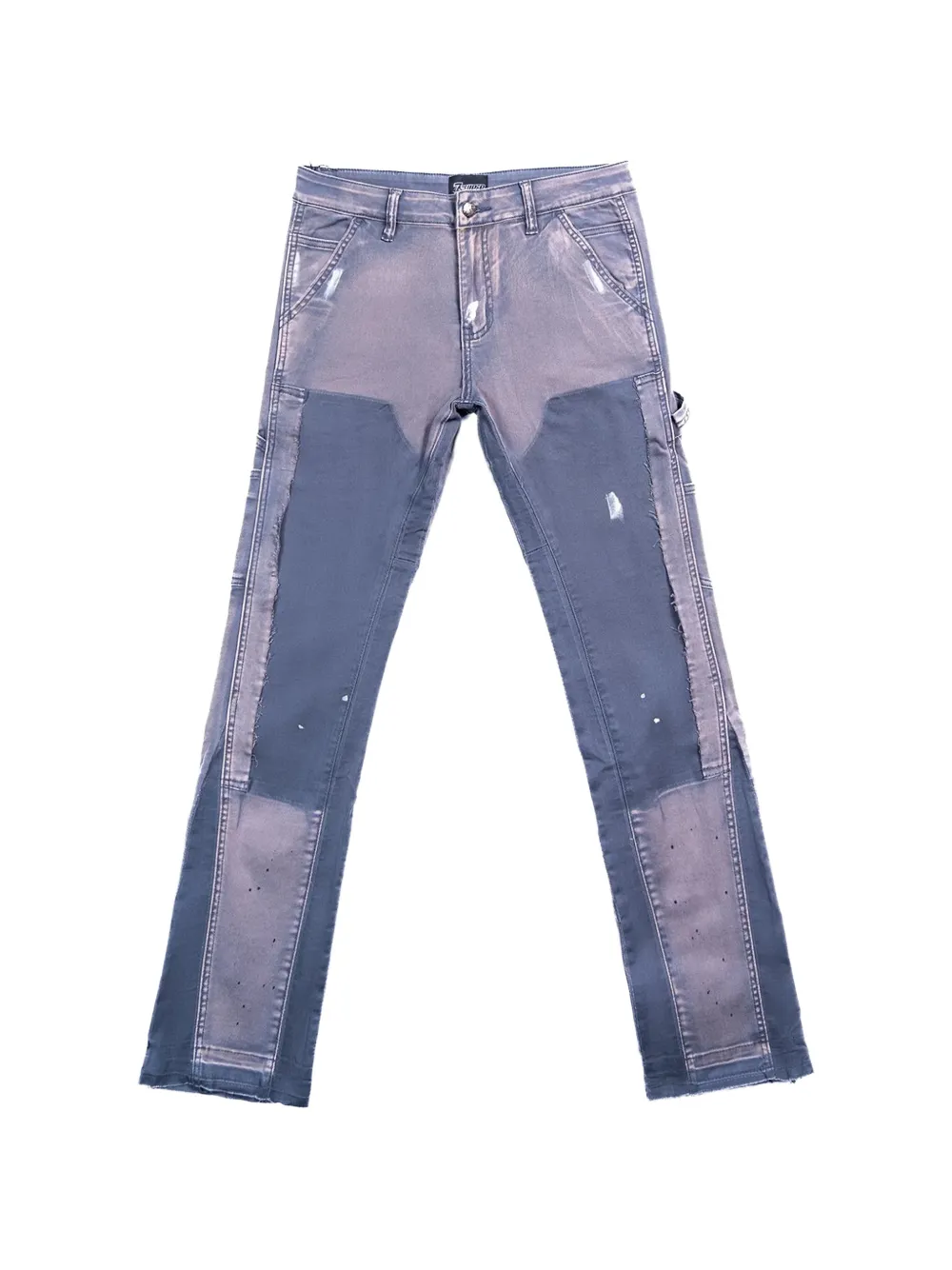 Triple Sevens Jeans Sniper Gang con design patchwork - Blu
