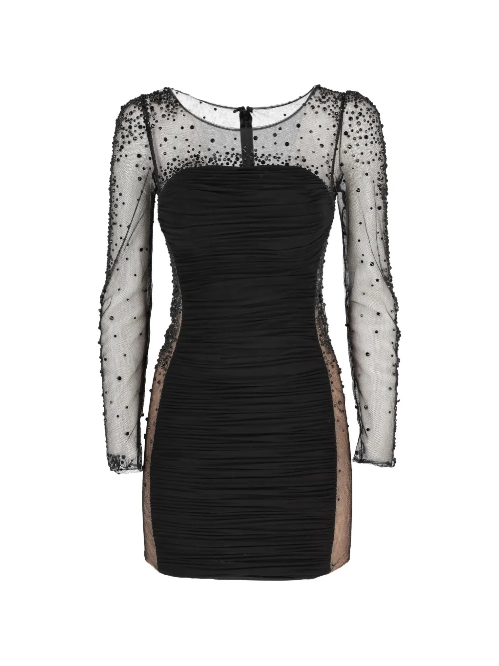 Vintage beaded ruched dress - Nero