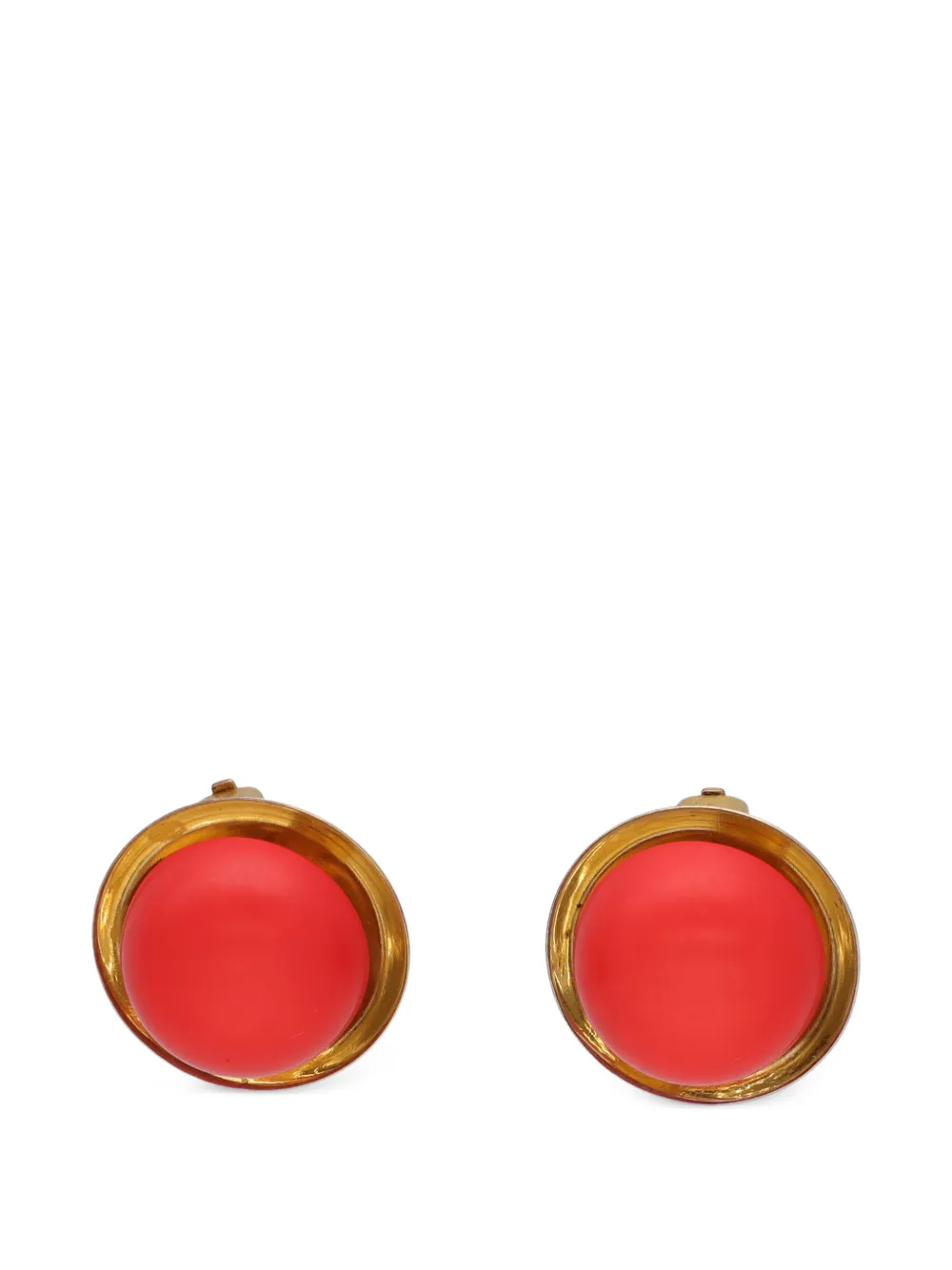 Gianfranco Ferre Studio Vintage cabochon clip-on earrings - Oro