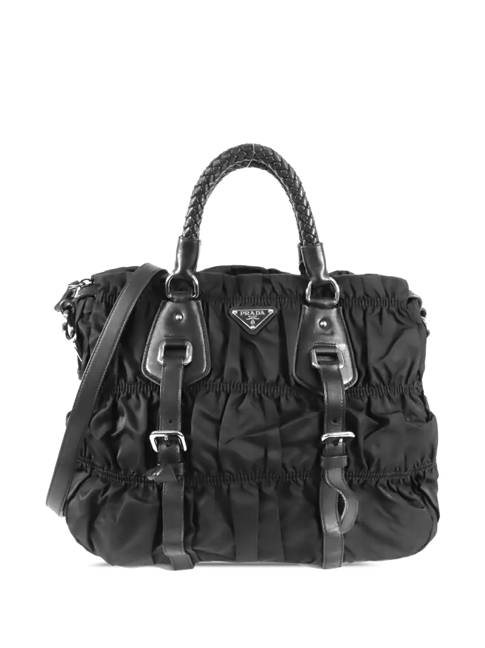 Prada Pre-Owned 2013-2026 Tessuto Gaufre satchel - Nero