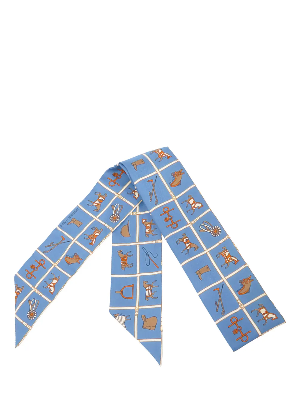 Hermès Pre-Owned 2010-2026 Couvertures Et Tenues De Jour Twilly Silk Scarf scarves - Blu