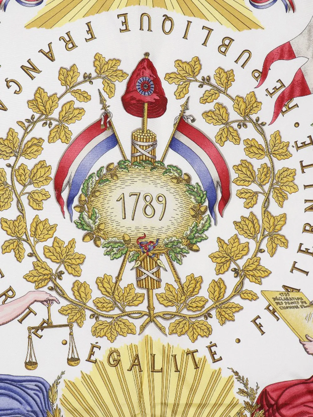  Hermès Pre-owned Foulard En Soie République Française Liberté égalité Fraternité 1789 (2000-2020) - Multicolore 