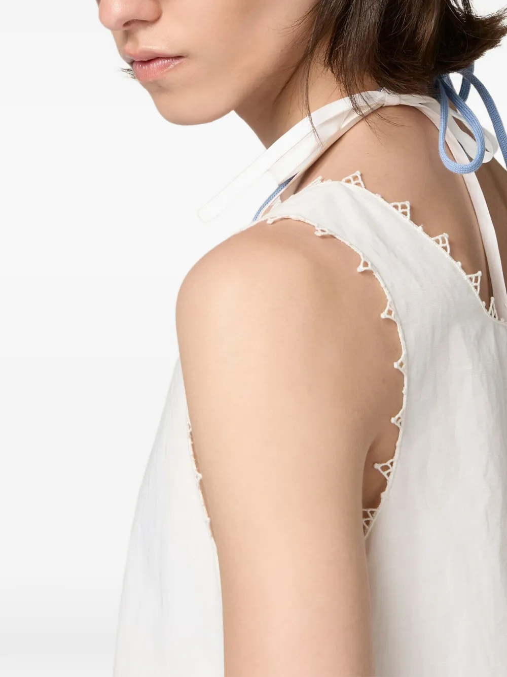 Miu Popeline jurk Wit