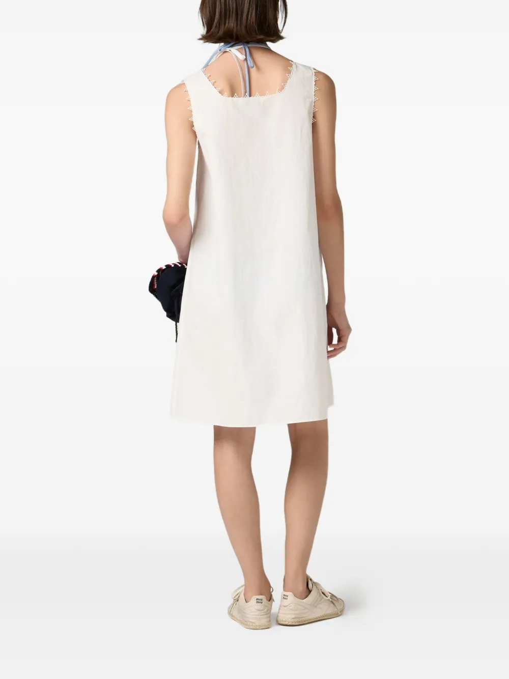 Miu Popeline jurk Wit