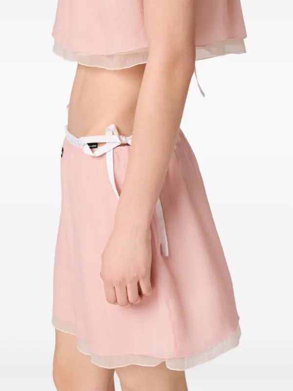 Miu Miu シフォン ミニスカート | ピンク | FARFETCH JP