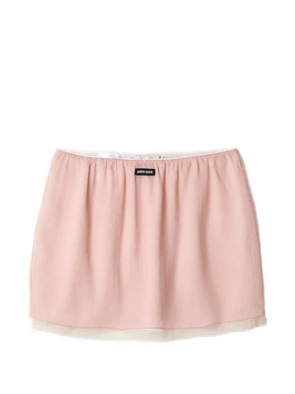 Miu Miu シフォン ミニスカート | ピンク | FARFETCH JP