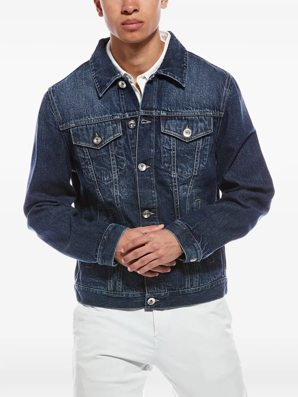 Brunello Cucinelli button-up denim jacket - Blu