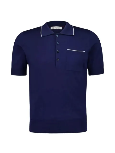 Brunello Cucinelli polo con ribete en contraste