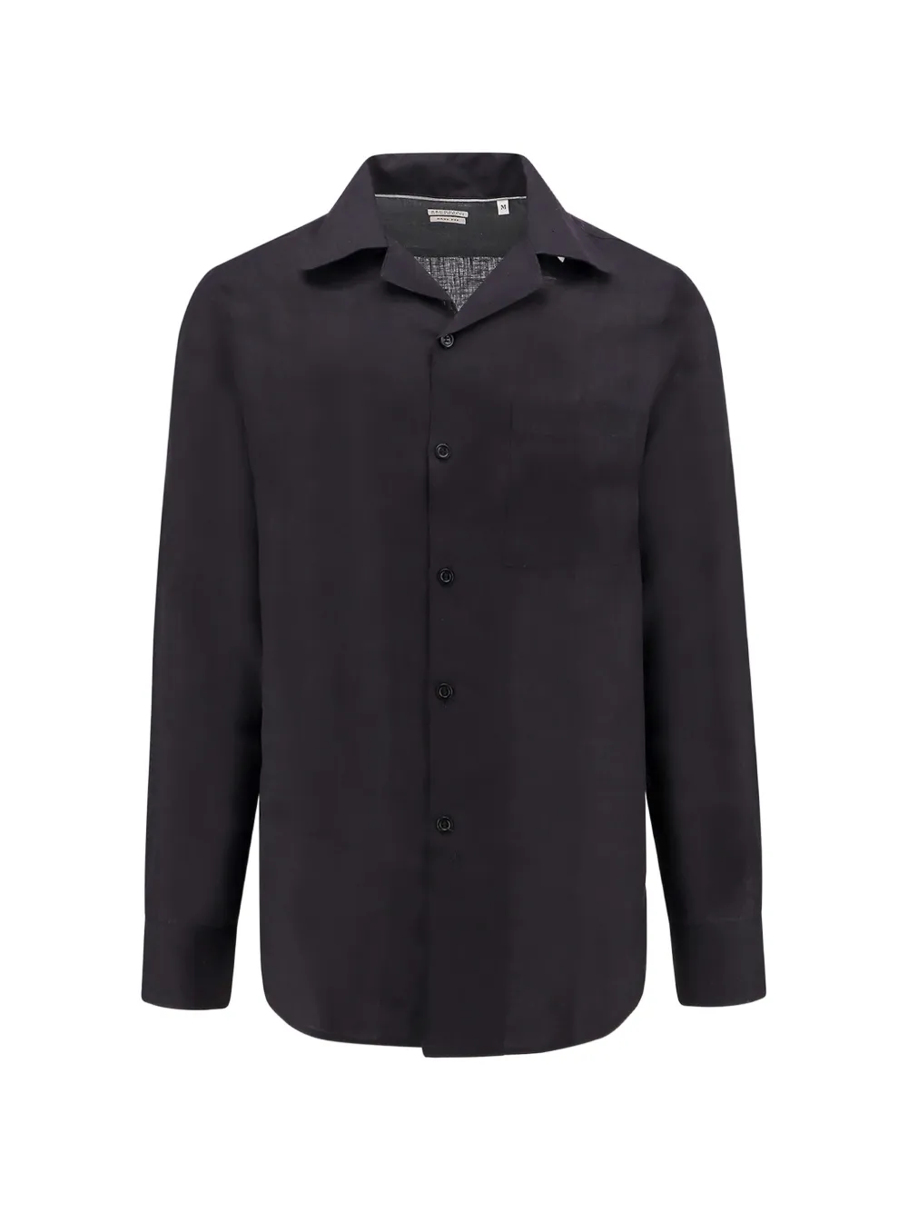 Brunello Cucinelli long-sleeve button-down linen shirt - Schwarz