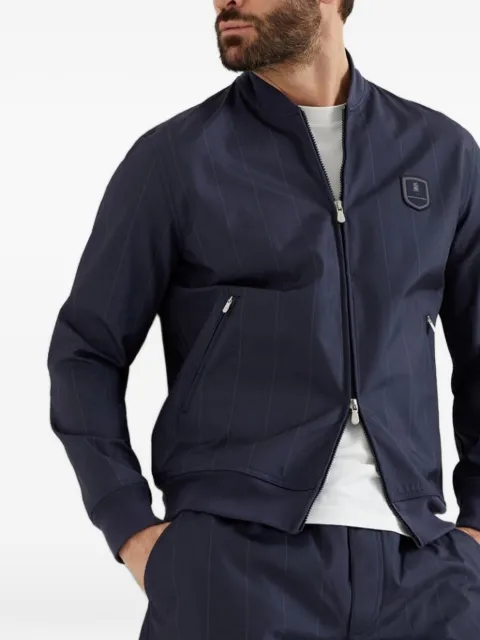 Brunello Cucinelli pinstriped zip-up jacket