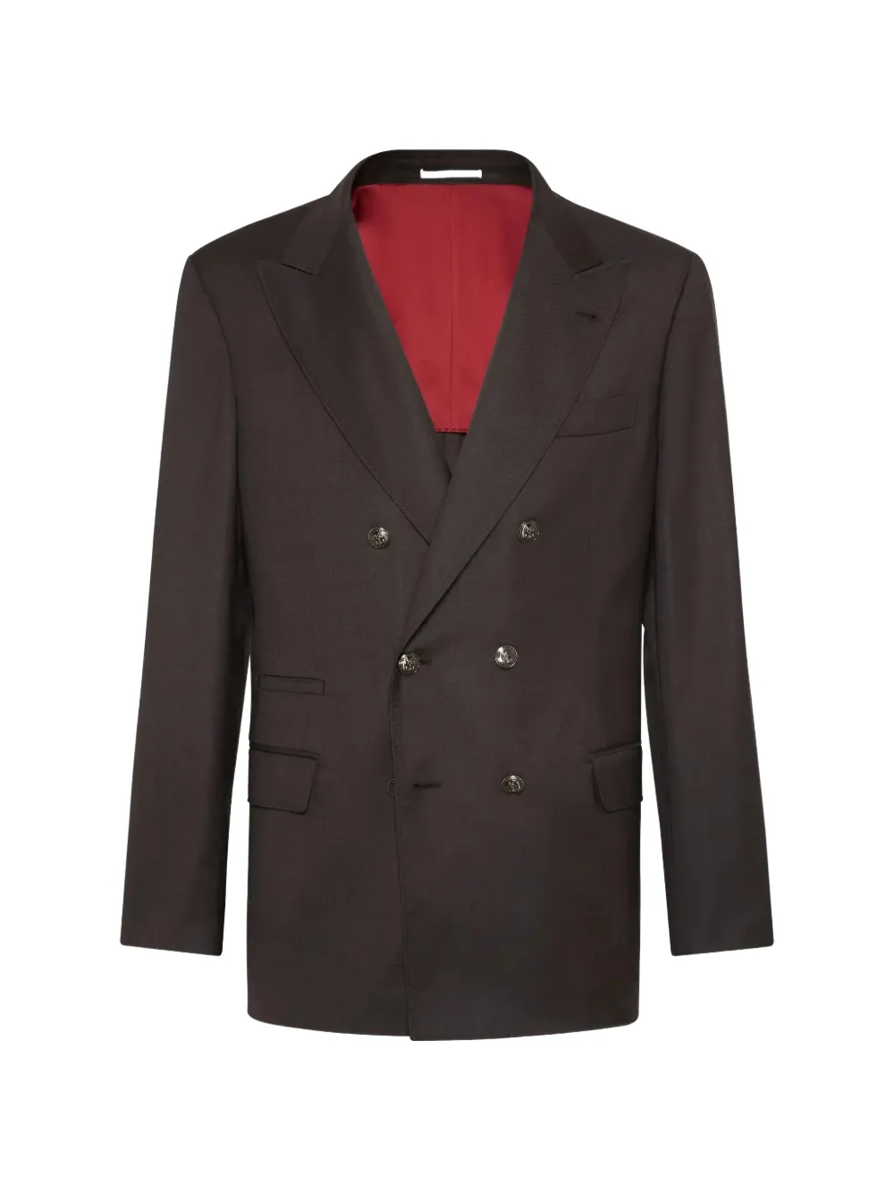 Brunello Cucinelli wool double-breasted blazer - Marrone