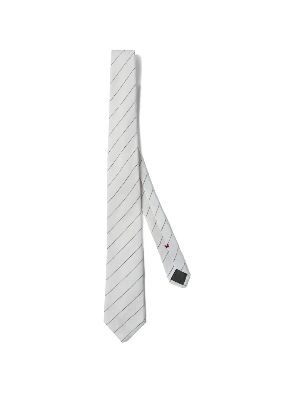 Brunello Cucinelli linen striped tie - Bianco