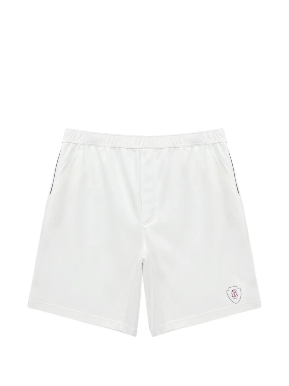 Brunello Cucinelli logo-embroidered tennis shorts - Bianco