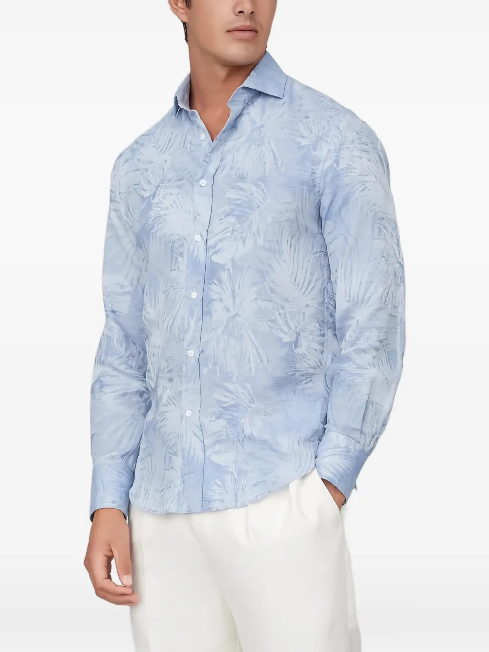 Brunello Cucinelli Camicia Palm Springs jacquard - Blu