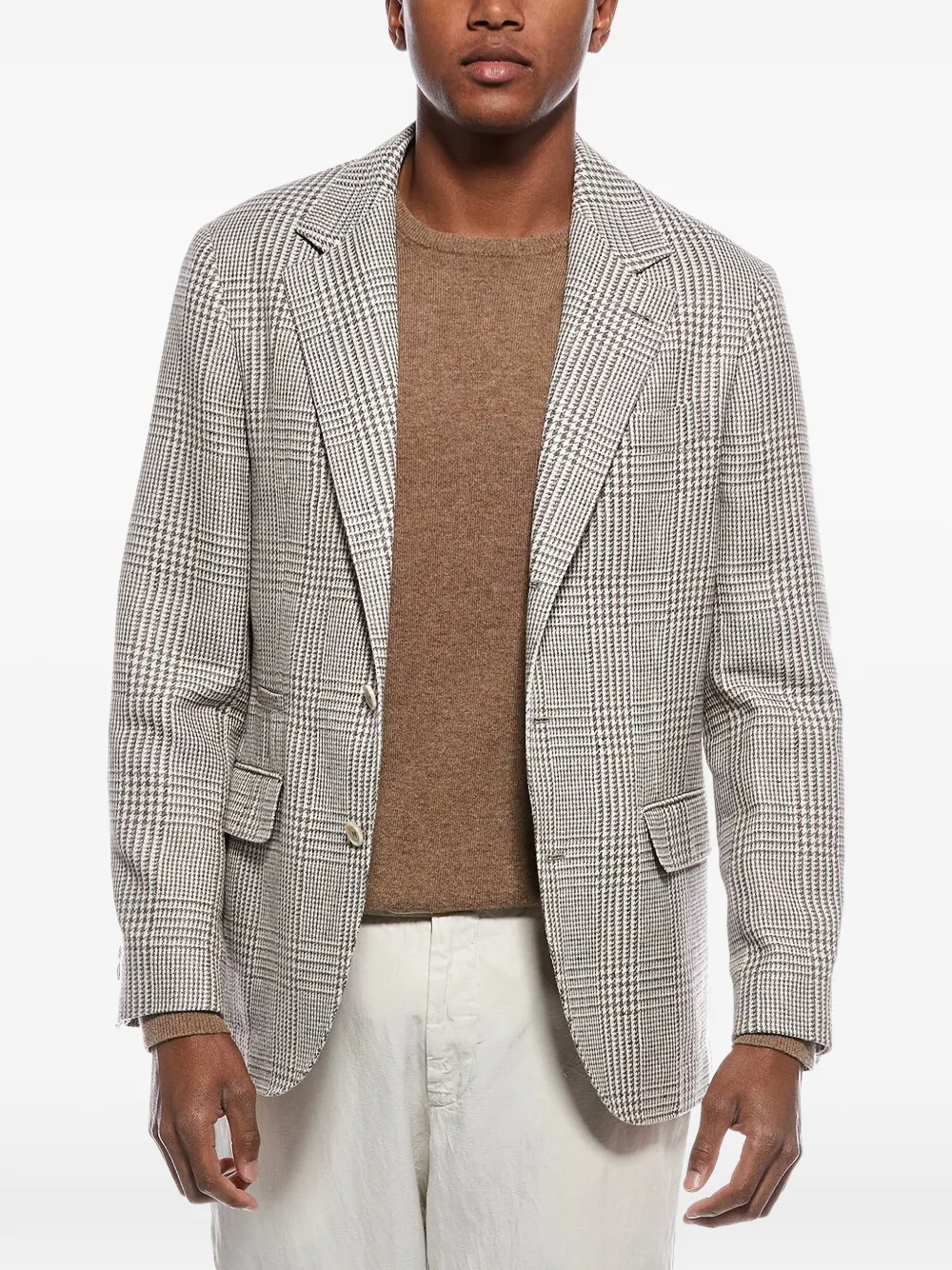 Brunello Cucinelli plaid blazer - Marrone