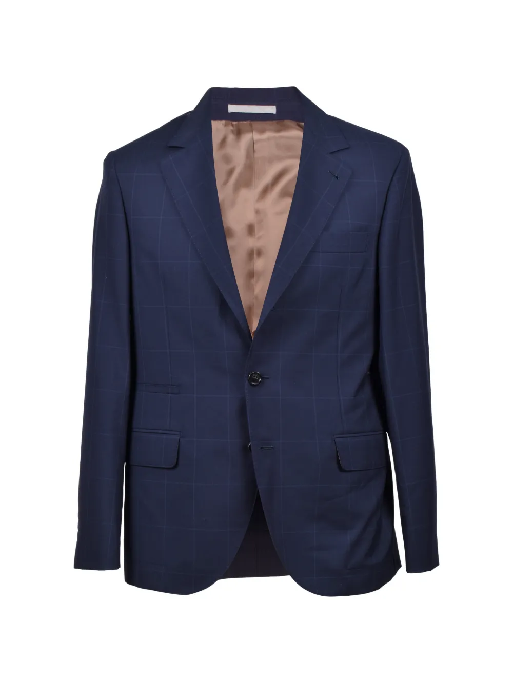 Brunello Cucinelli checked single-breasted suit - Blu